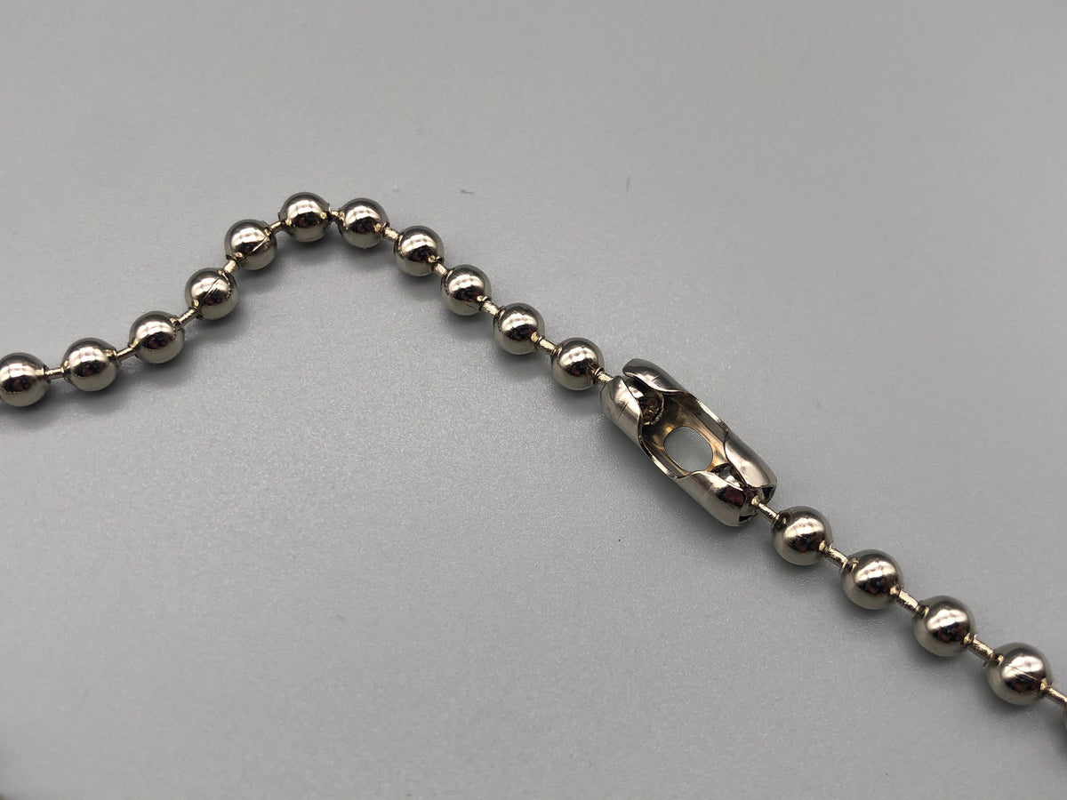 Silver Metal Chain for Vertical Blinds - No.6 Bead Size: 3.2mnm + Free Connector