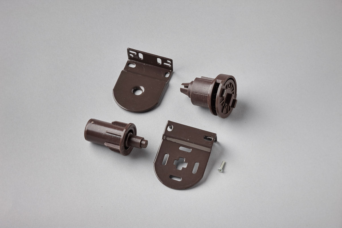 Brown 32mm Roller Blinds Sidewinder with Universal Metal Brackets - Set