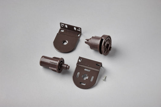 Brown 32mm Roller Blinds Sidewinder with Universal Metal Brackets - Set