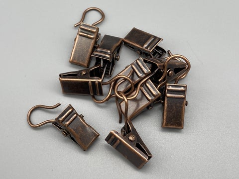 Clips for Rod Rings with Hooks - Different Colours - Pack of 10