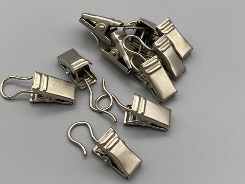 Clips for Rod Rings with Hooks - Different Colours - Pack of 10