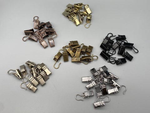 Clips for Rod Rings with Hooks - Different Colours - Pack of 10