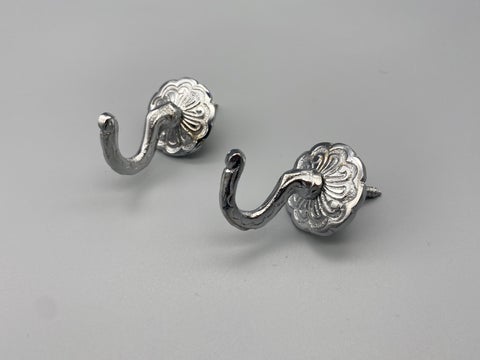 Rosaline Chrome Tie Back Hook - Metal - Pack of 2