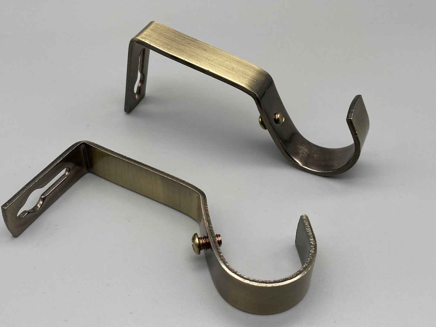 Pair of Heavy Duty Metal Curtain Pole Brackets - Holds Rods upto 19mm - Wall Brackets Holder (Antique Gold)