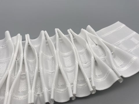 White Smoking Curtain Heading Tape - Polyester - 85mm (3.35" inch) - 10meter