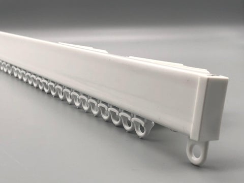 Metal Sectional Uncorded Track - Complete Curtain Track Kit - White Aluminium - Med/Light Duty