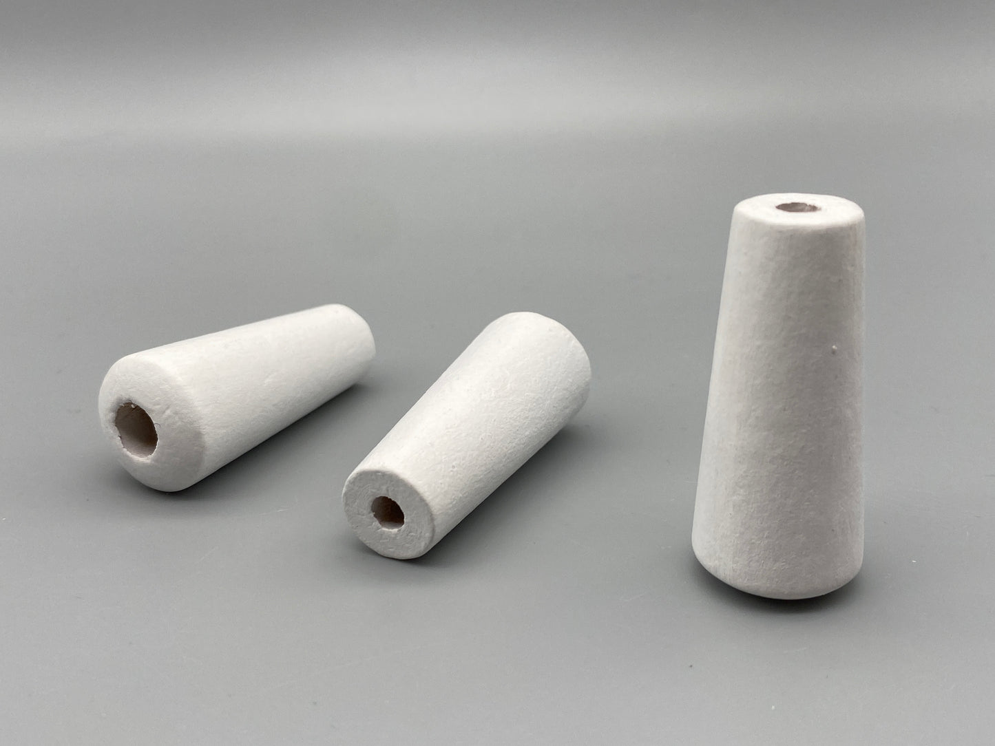 3x Slim White Wooden Blinds Acorns - Cord Pull / Light Pulls - Medium & Large Sizes - Pack of 3