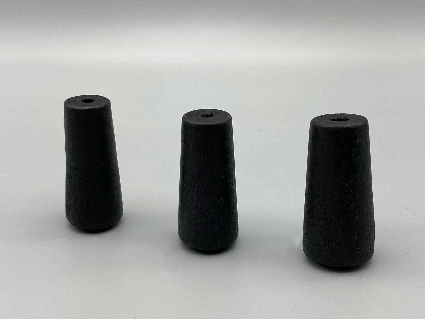 3x Slim Black Wooden Acorns