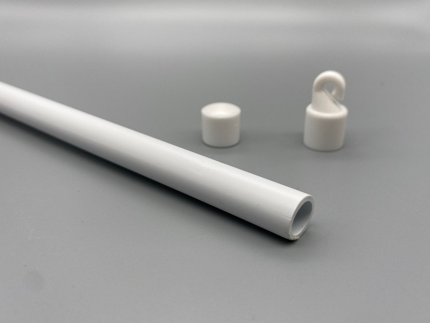 Tilting Wand Set for Vertical Blinds (400mm + Hook + Button) - White Plastic