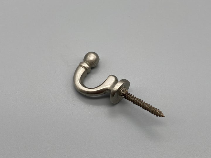 Satin Metal Ball-end Tie Back Hook - Small - Pack of 2