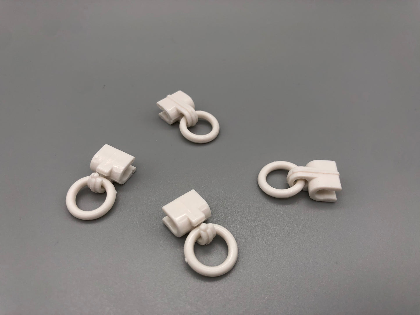 White Clip on Rings for 4mm Rods - Pack of 10
