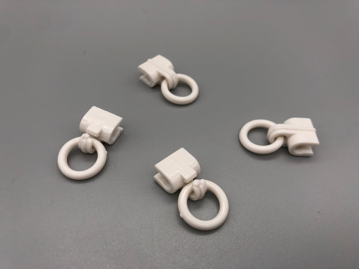 White Clip on Rings for 4mm Rods - Pack of 10