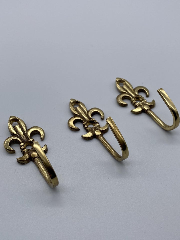Fleur-De-Lis Golden Tie Back Hook - Brass - Pack of 2