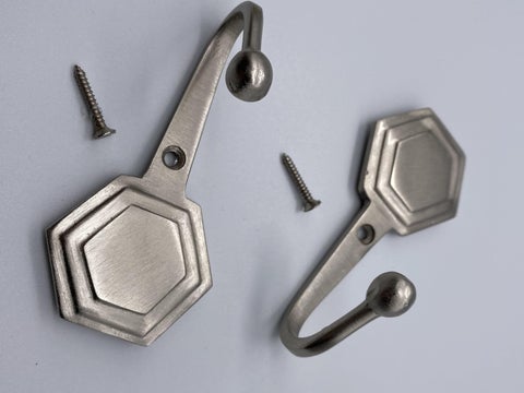 Contemporary Tie Back Hooks - Matte Nickel - Pack of 2
