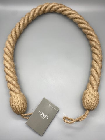 Pair of Luxury Jute Twisted Contemporary Tie Backs - by Jones® - Pair