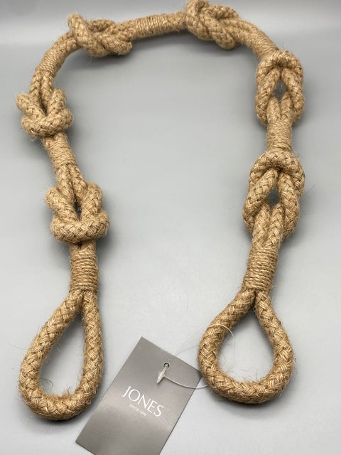 Pair of Coastal Shanklin Rope Tie Band Jute / Tie Backs - by Jones® - Pair