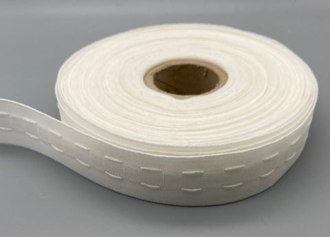 White Pencil Pleat Curtain Heading Tape 25mm (1" inch) - 10meter