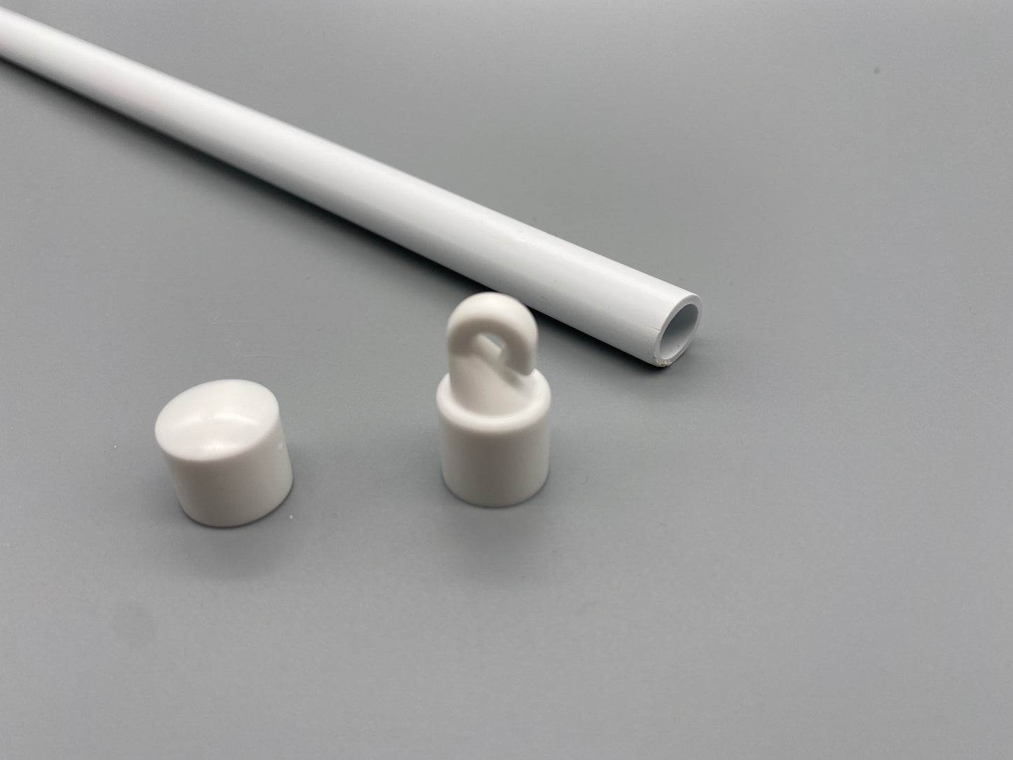 Tilting Wand Set for Vertical Blinds (400mm + Hook + Button) - White Plastic
