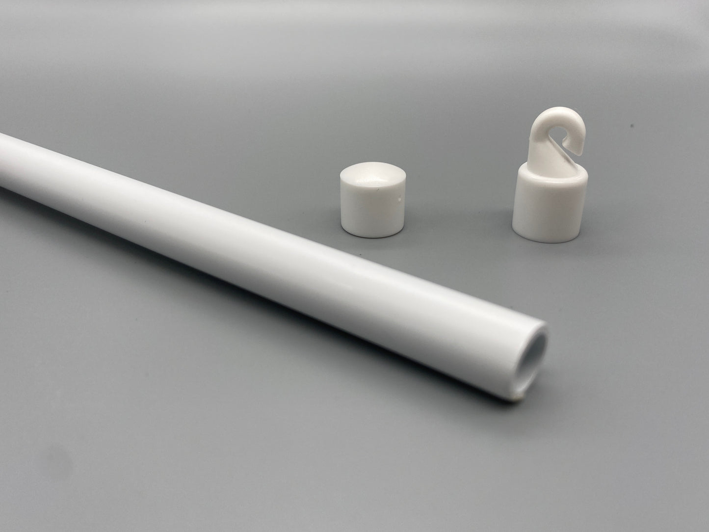 Tilting Wand Set for Vertical Blinds (400mm + Hook + Button) - White Plastic