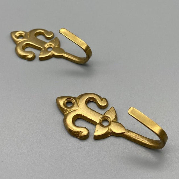 Classic Golden Tie Back Hook - Metal - Pack of 2