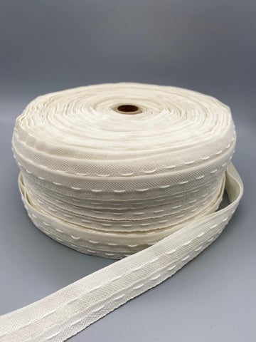 Cream Pencil Pleat Curtain Heading Tape 25mm (1" inch) - 10meter