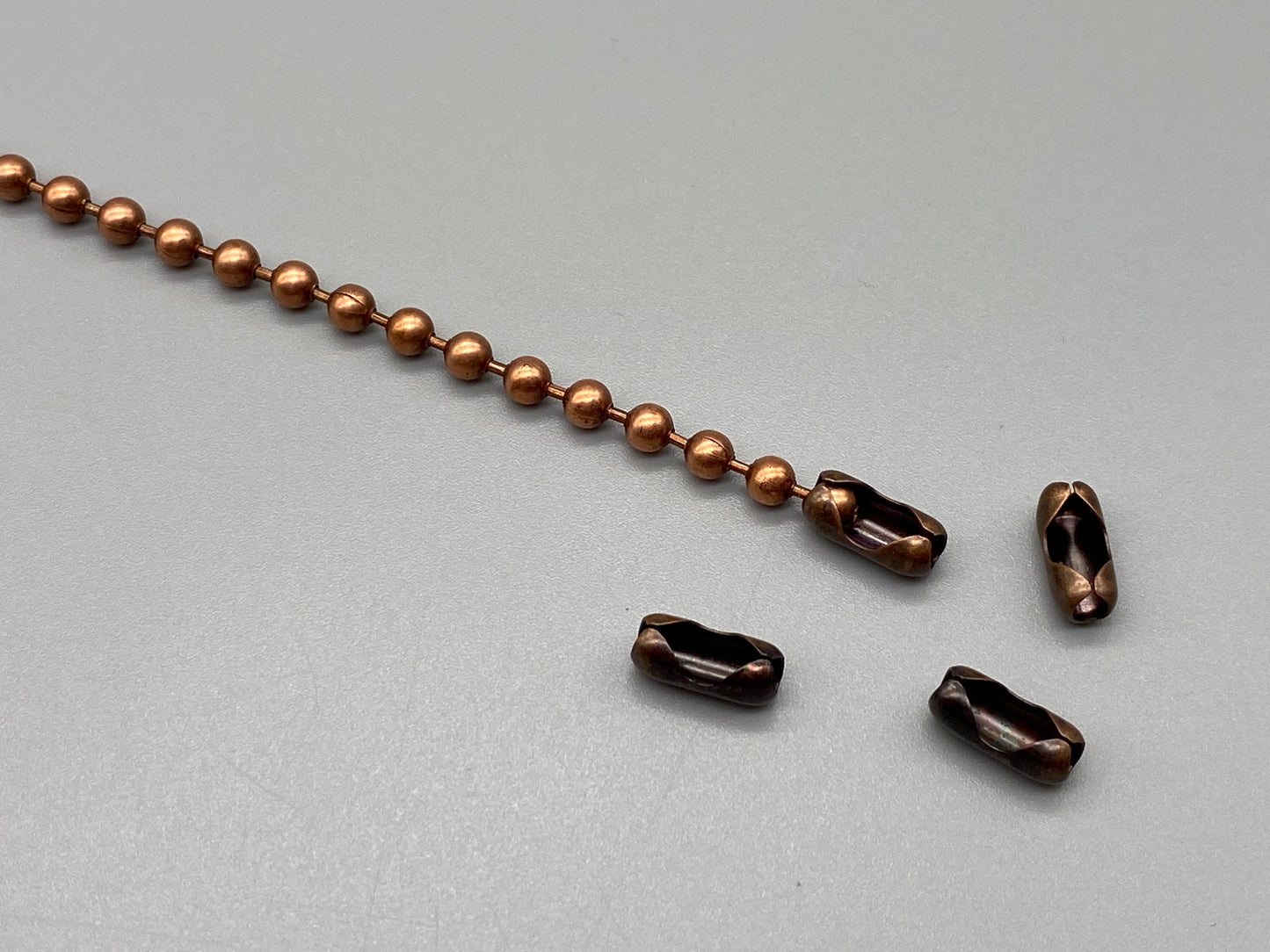 Antique Copper Metal Chain - No.10 Bead Size: 4.5mm + Free Connector