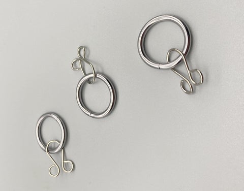 Chrome Curtain Rod Rings With Loose Eyelet - Inner Diameter ø 20mm - Pack of 10