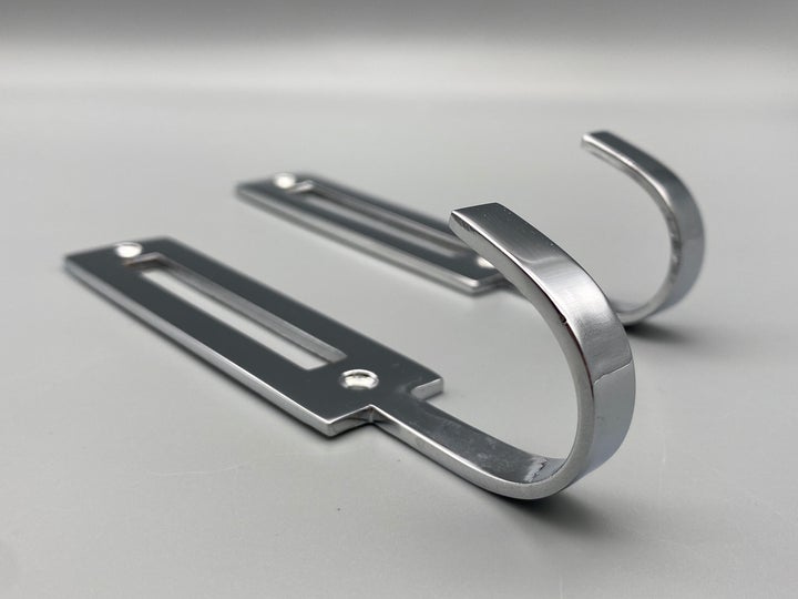 Modern Tie Back Hooks - Chrome Finish - Pack of 2