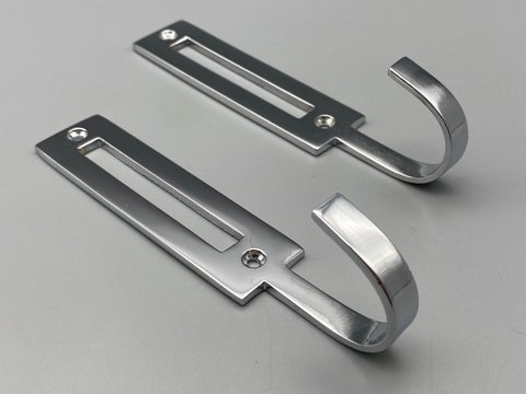 Modern Tie Back Hooks - Chrome Finish - Pack of 2