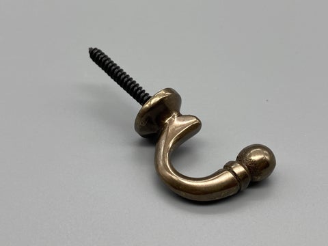 Antique Gold Metal Ball-end Tie Back Hook - Medium - Pack of 2