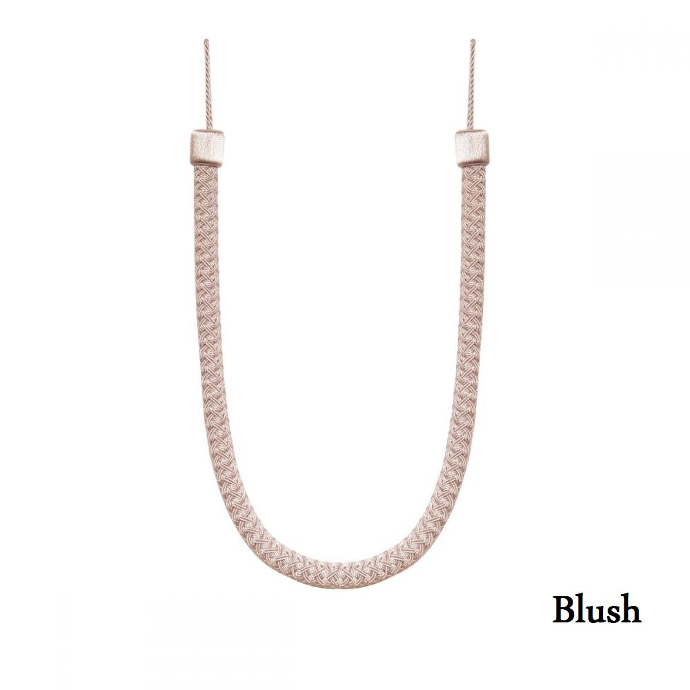 Tressé Rope Tiebacks Braided with a Luxurious Sateen Finish and Contemporary Look