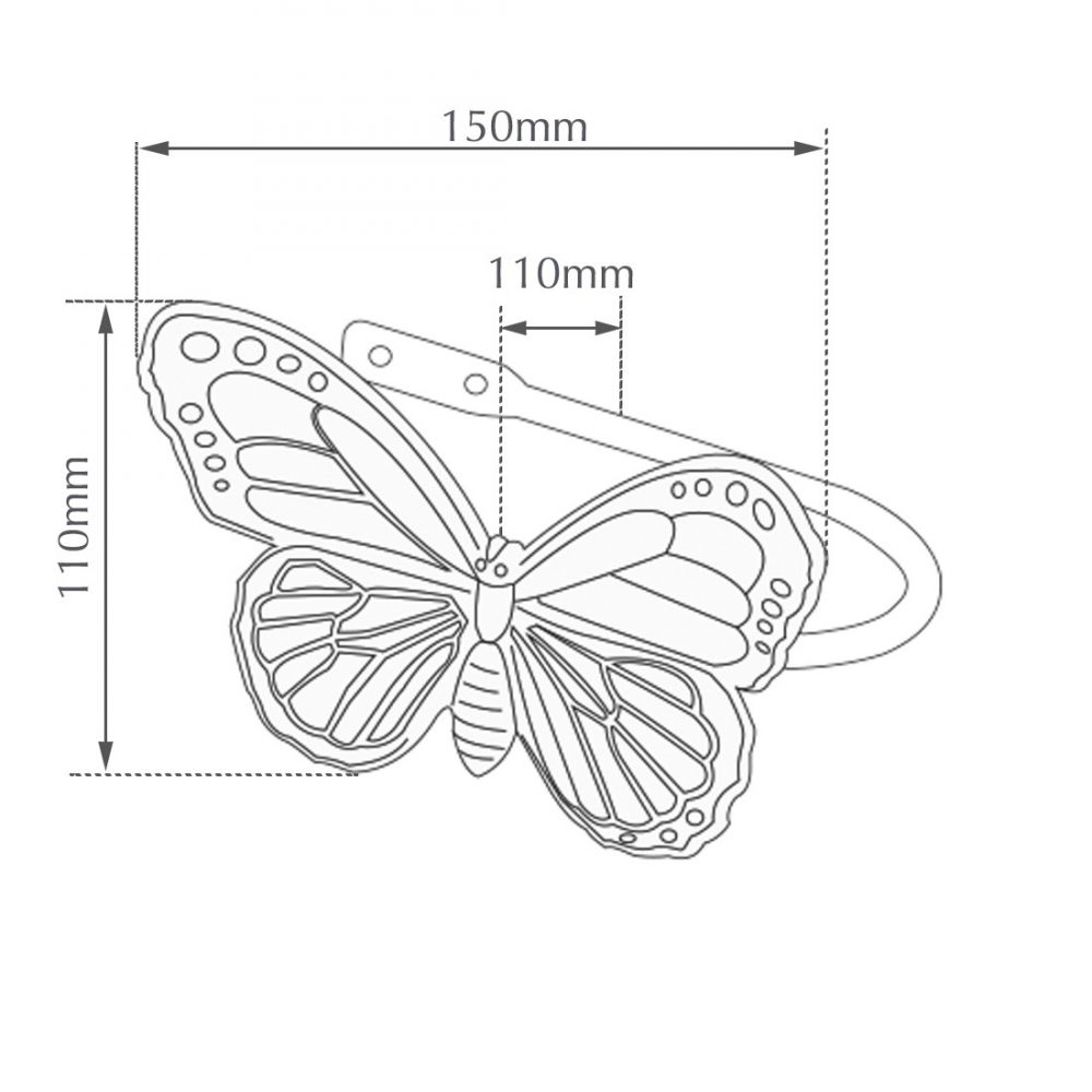 Ecuador, Butterfly Holdback - Antique Brass/Silver