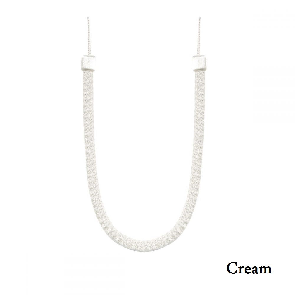 Tressé Rope Tiebacks Braided with a Luxurious Sateen Finish and Contemporary Look