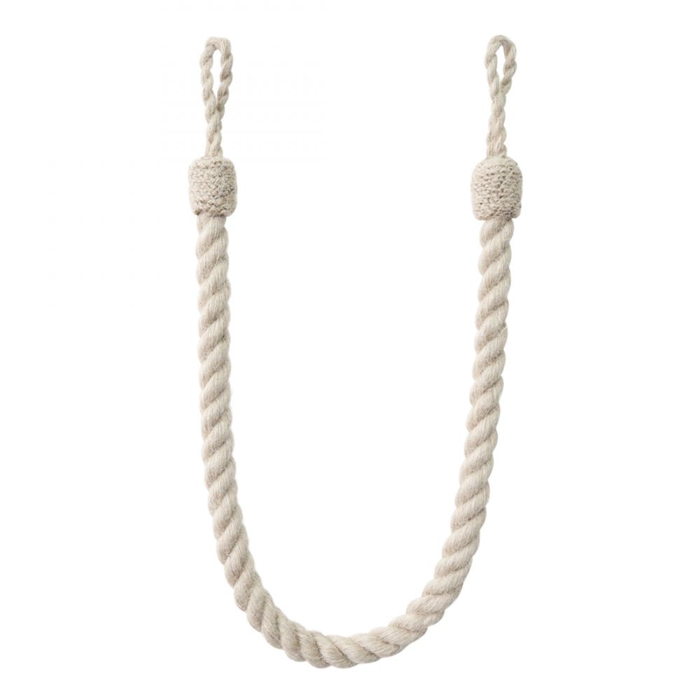 2x Natural Cotton Twisted Contemporary Tie Backs - by Jones® - Pair