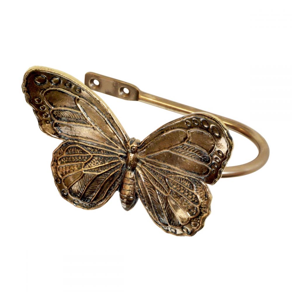 Ecuador, Butterfly Holdback - Antique Brass/Silver