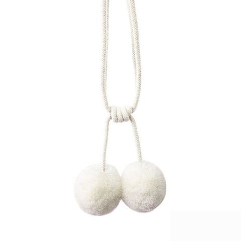 2x Stunning Pompom Style Curtain Tieback / Fluffy Curtain Tie Backs - Jones® - Black/Silver/Cranberry/Cream - Pack of 2 Active
