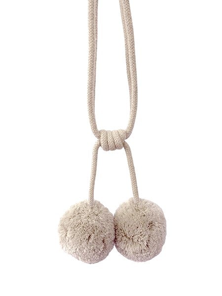 2x Stunning Pompom Style Curtain Tieback / Fluffy Curtain Tie Backs - Jones® - Black/Silver/Cranberry/Cream - Pack of 2 Active