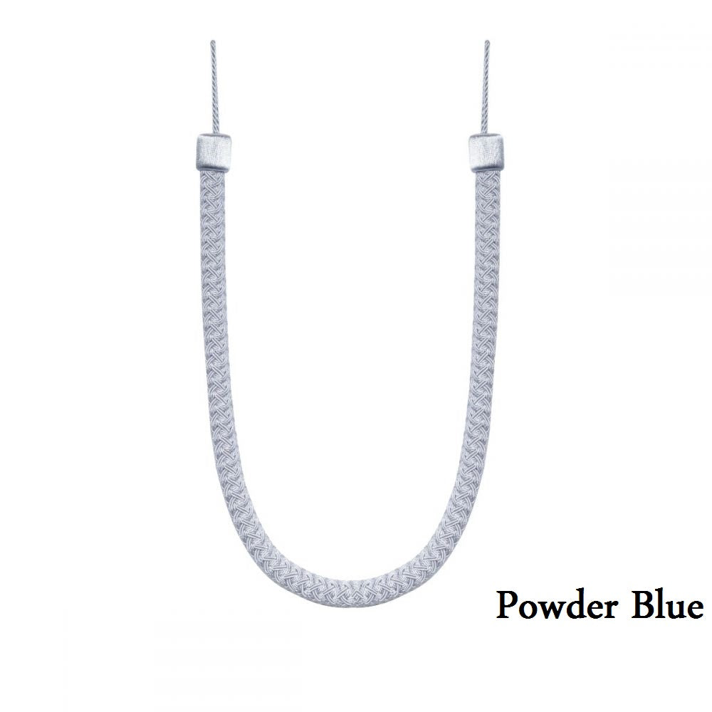 Tressé Rope Tiebacks Braided with a Luxurious Sateen Finish and Contemporary Look