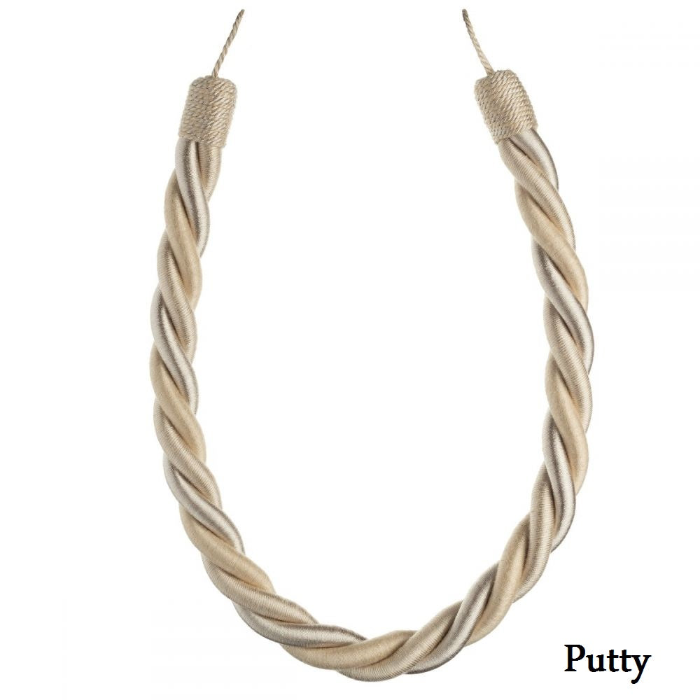 Virage Rope Tiebacks with a Contemporary interwoven satin and silk design