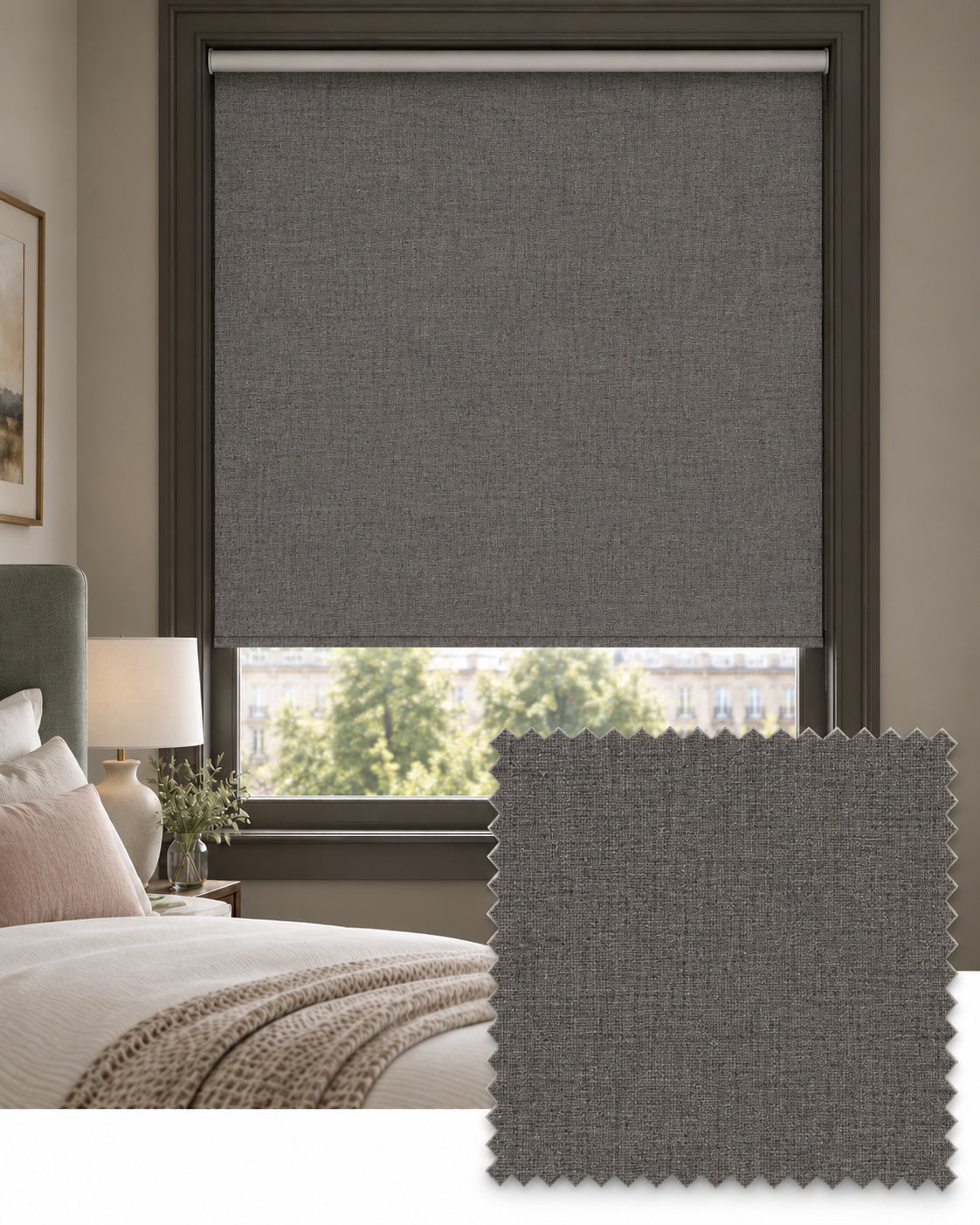Parchment Driftwood Roller Blind, Made to Measure - Delivery in 2-3 Weeks