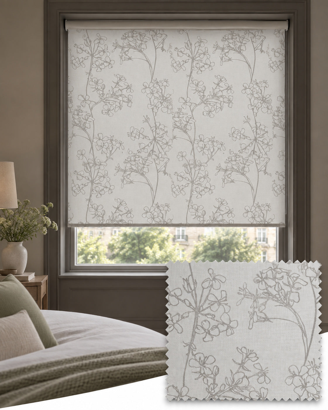Ayana White Roller Blind, Made to Measure - Delivery in 2-3 Weeks