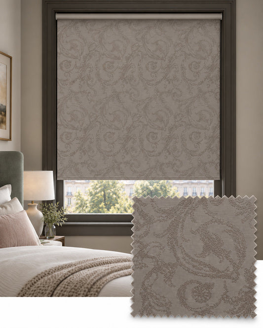Versailles Taupe Fabric Roller Blind - Made to Measure