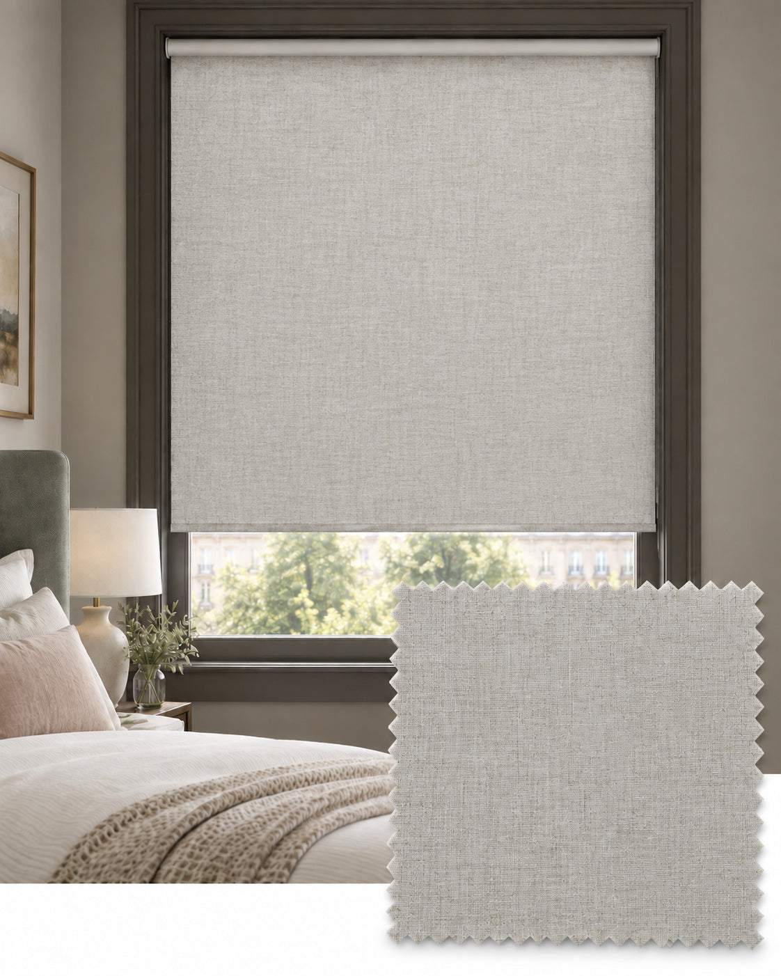 Parchment Rice Fabric Roller Blind - Made to Measure