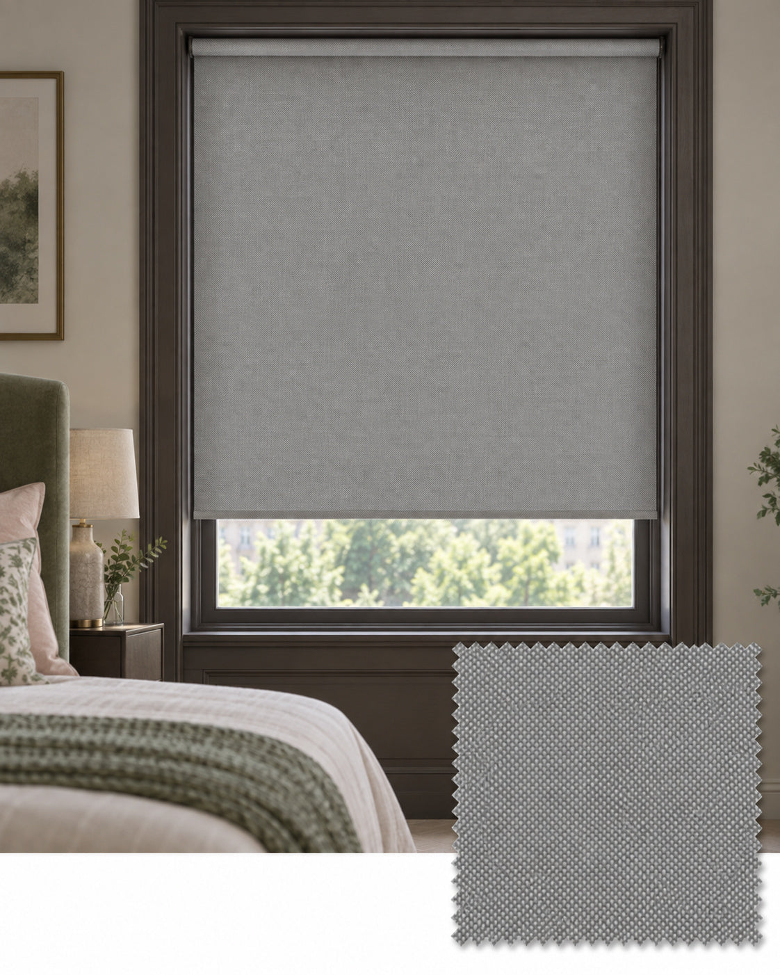 Ecoscreen Grey Fabric Roller Blind - Made to Measure