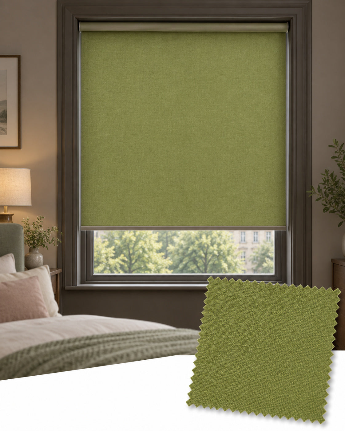 Carnival Garden Green Roller Blind, Made to Measure - Delivery in 2-3 Weeks