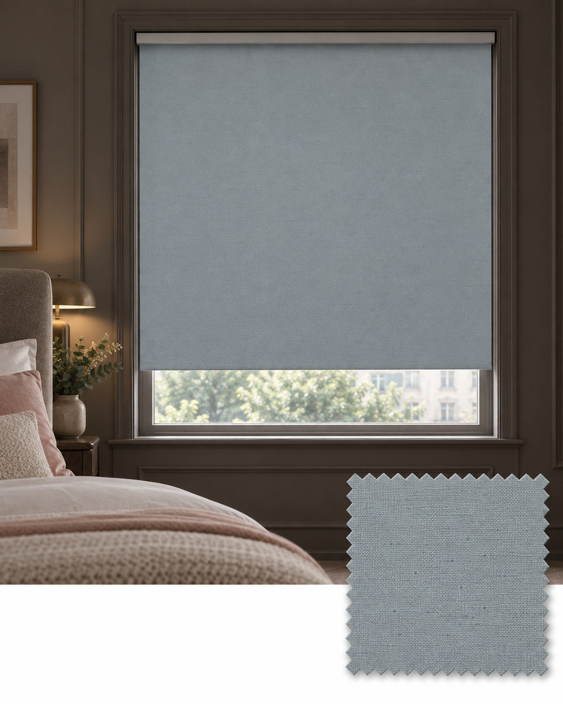 Colourtex Ash Blackout Roller Blind, Made to Measure - Delivery in 2-3 Weeks