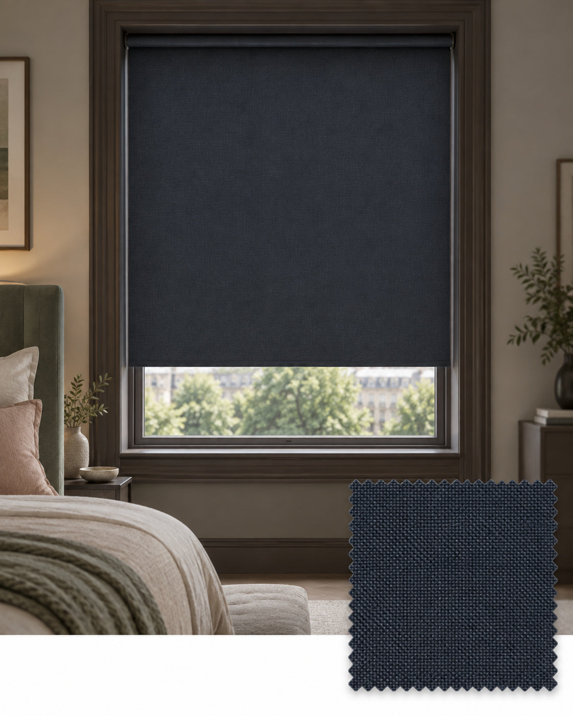 Ecoscreen Raven Roller Blind, Made to Measure - Delivery in 2-3 Weeks