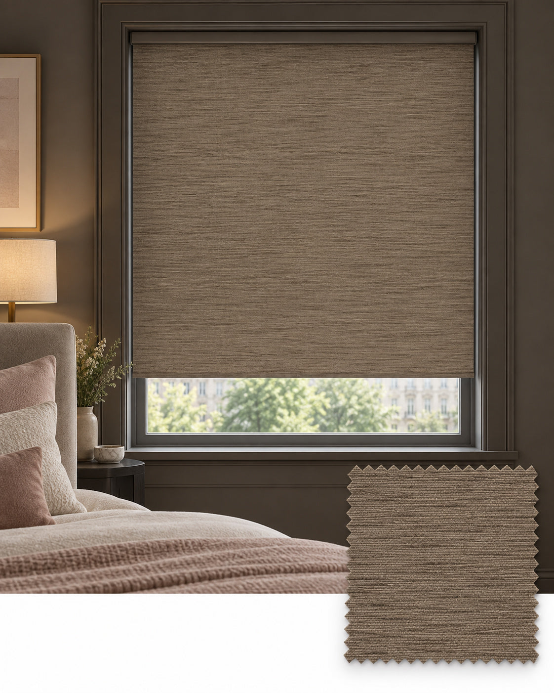 Chenille Mink Roller Blind, Made to Measure - Delivery in 2-3 Weeks