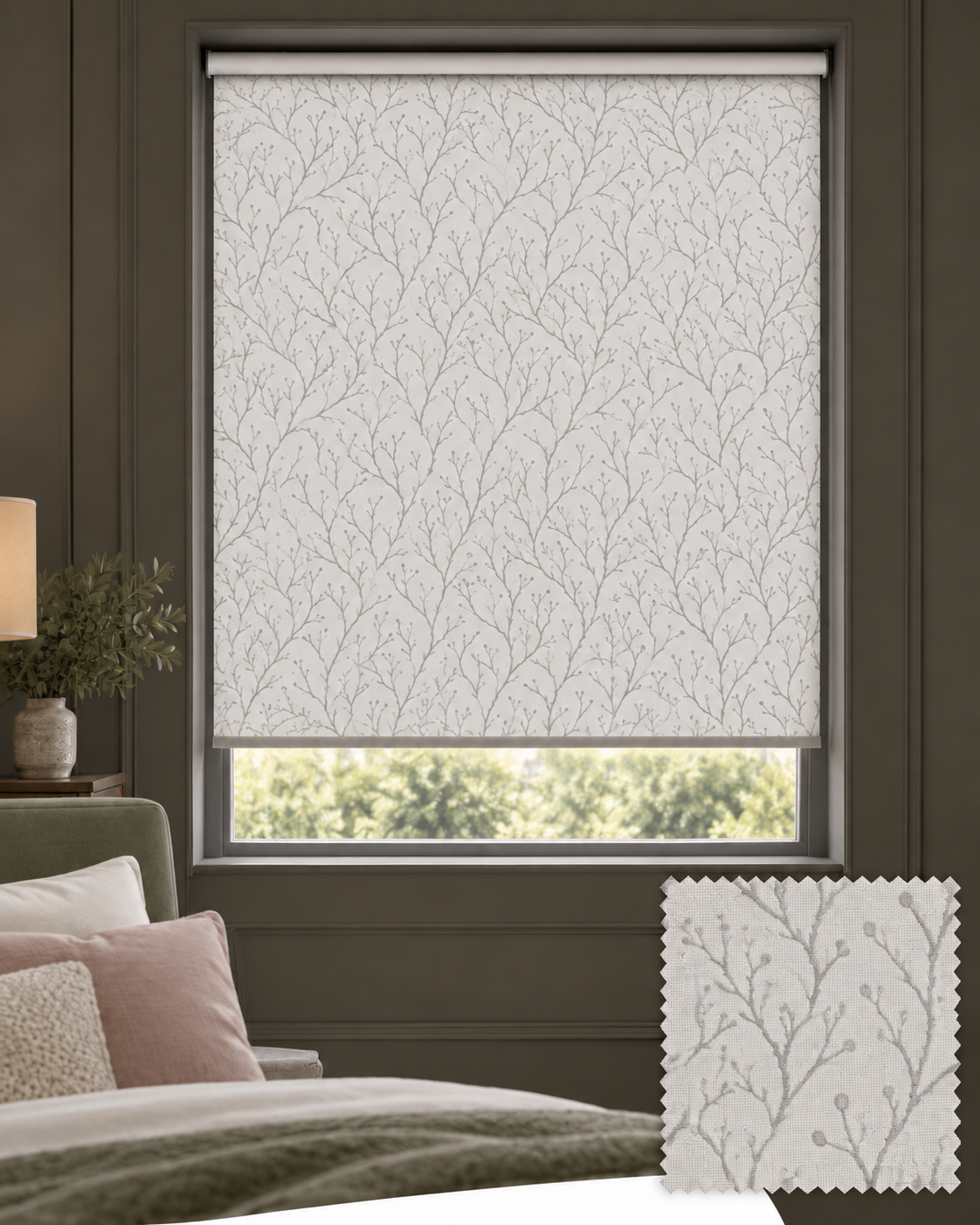 Coral White Roller Blind, Made to Measure - Delivery in 2-3 Weeks