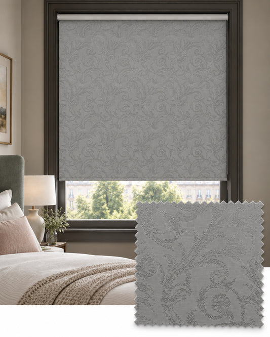 Versailles Ivory Fabric Roller Blind - Made to Measure